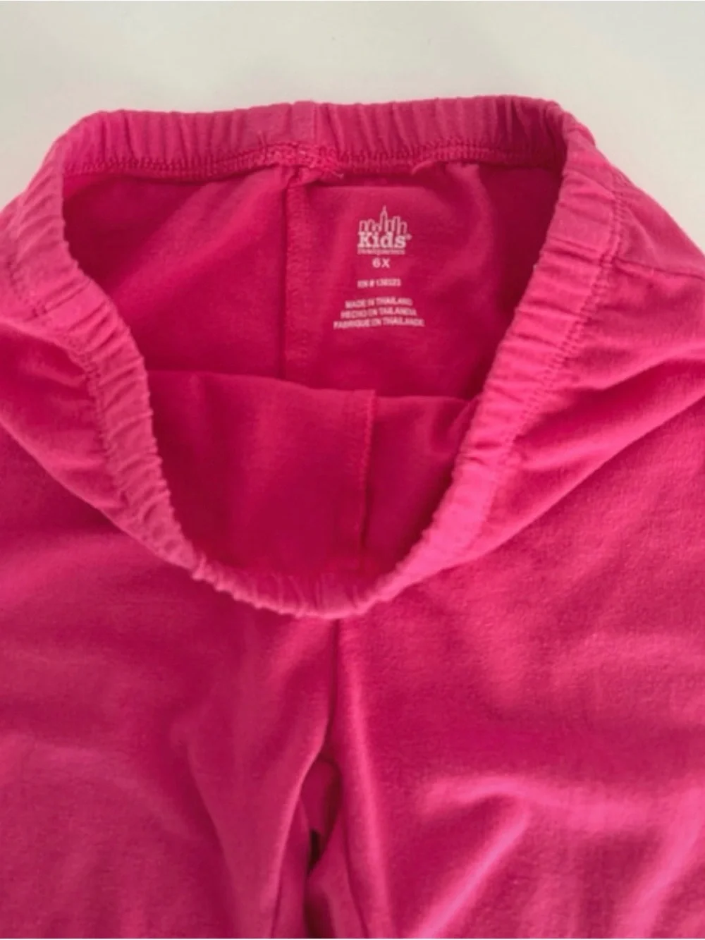 Girl Denim Joggers Trio with Pink Waistband and Silver Bow 3-pieces 5/6